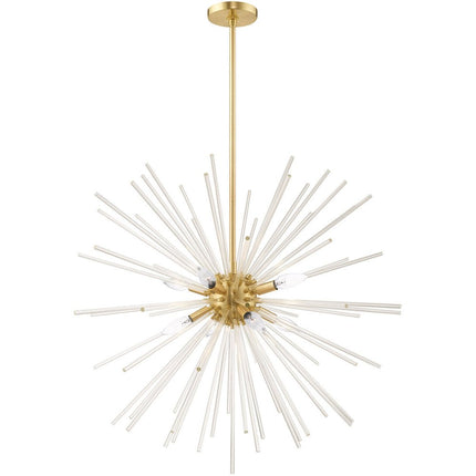Eight Light Dimmable Chandelier With Shades HomeRoots