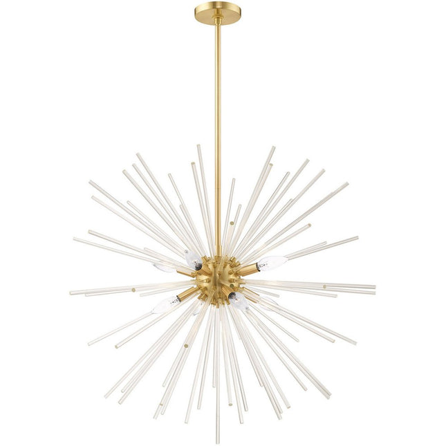 Eight Light Dimmable Chandelier With Shades HomeRoots