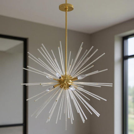 Eight Light Dimmable Chandelier With Shades HomeRoots