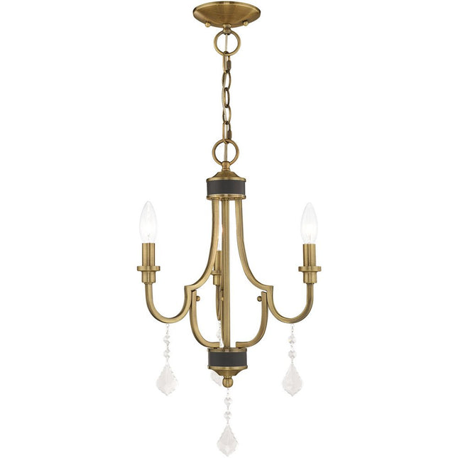 Three Light Dimmable Chandelier With Shades HomeRoots