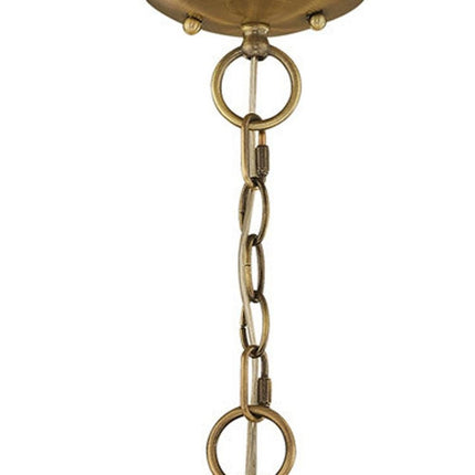 Antiqued Brass Three Light Metal Dimmable Chandelier With Shades