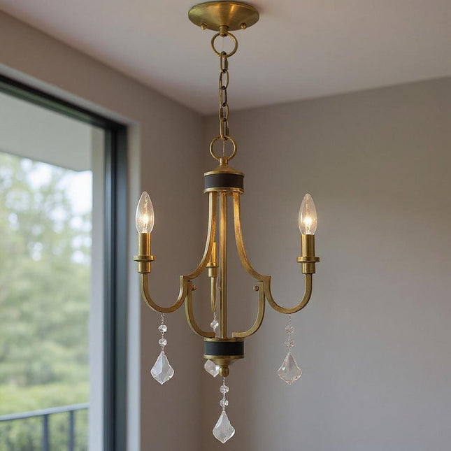 Three Light Dimmable Chandelier With Shades HomeRoots