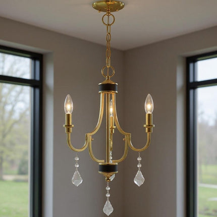 Three Light Dimmable Chandelier With Shades HomeRoots