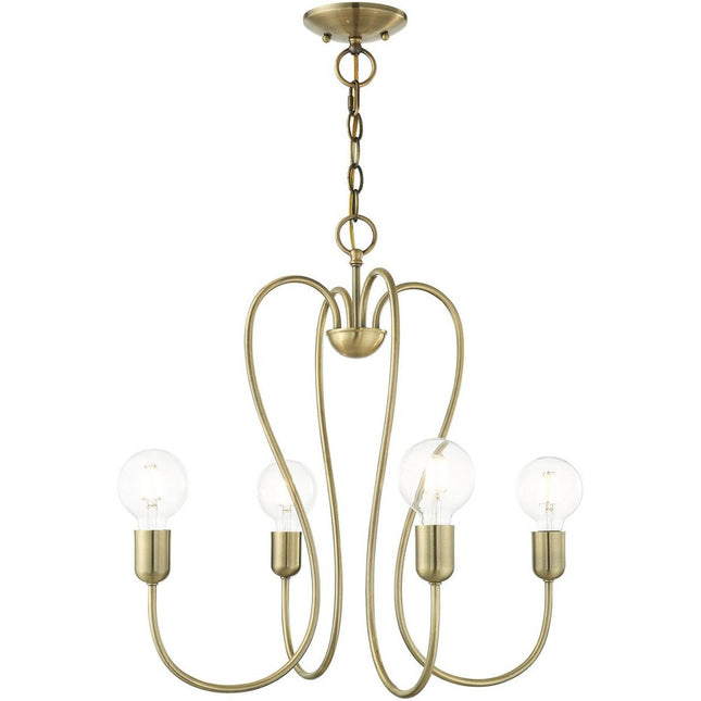 Four Light Dimmable Chandelier With Shades HomeRoots