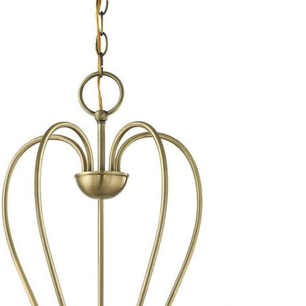Antiqued Brass Five Light Metal Dimmable Chandelier With Shades