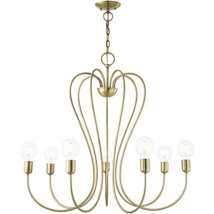 Seven Light Dimmable Chandelier With Shades HomeRoots