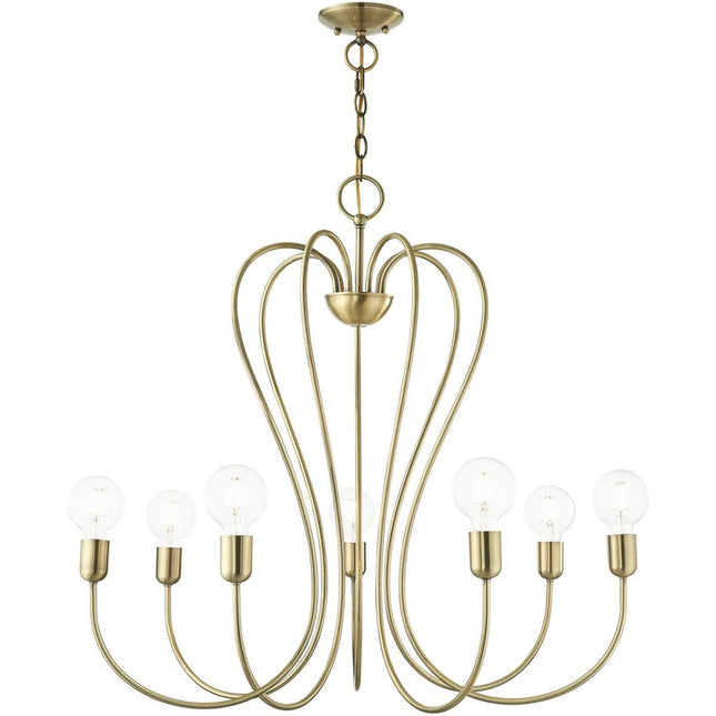 Seven Light Dimmable Chandelier With Shades HomeRoots