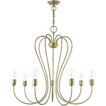 Seven Light Dimmable Chandelier With Shades HomeRoots