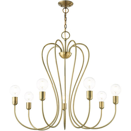 Seven Light Dimmable Chandelier With Shades HomeRoots