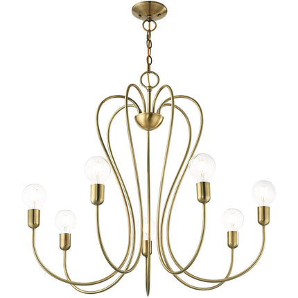 Seven Light Dimmable Chandelier With Shades HomeRoots