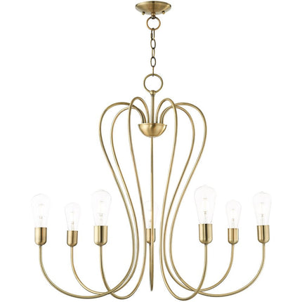 Seven Light Dimmable Chandelier With Shades HomeRoots