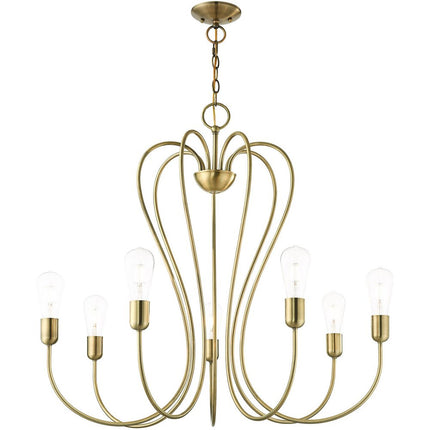 Seven Light Dimmable Chandelier With Shades HomeRoots