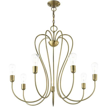 Seven Light Dimmable Chandelier With Shades HomeRoots