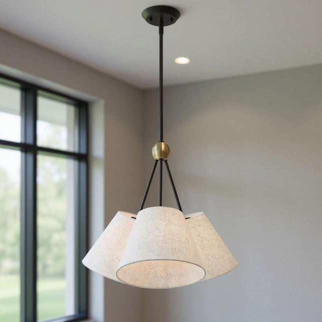 Three Light Dimmable Chandelier With Shades HomeRoots