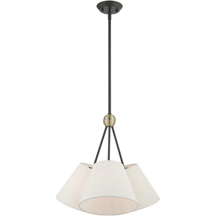 Three Light Dimmable Chandelier With Shades HomeRoots