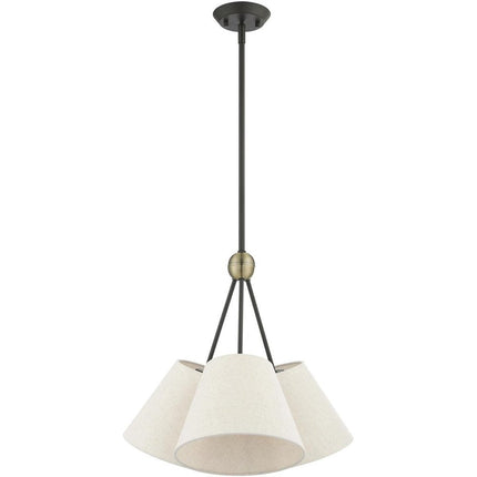 Three Light Dimmable Chandelier With Shades HomeRoots