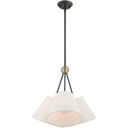 Three Light Dimmable Chandelier With Shades HomeRoots