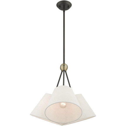 Three Light Dimmable Chandelier With Shades HomeRoots