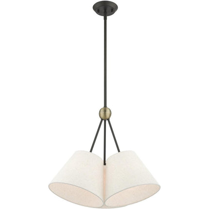 Three Light Dimmable Chandelier With Shades HomeRoots