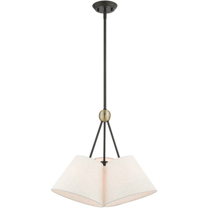 Three Light Dimmable Chandelier With Shades HomeRoots
