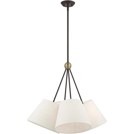 Four Light Dimmable Chandelier With Shades HomeRoots
