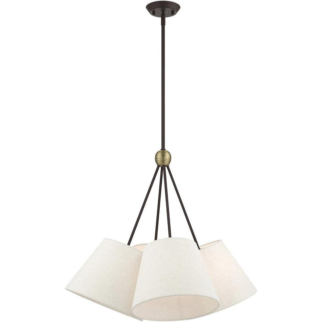 Four Light Dimmable Chandelier With Shades HomeRoots