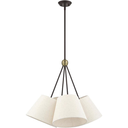 Four Light Dimmable Chandelier With Shades HomeRoots