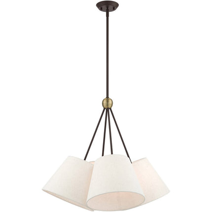 Four Light Dimmable Chandelier With Shades HomeRoots