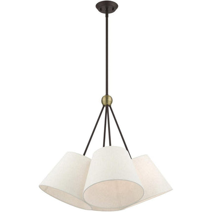 Four Light Dimmable Chandelier With Shades HomeRoots