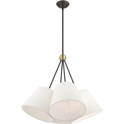 Four Light Dimmable Chandelier With Shades HomeRoots