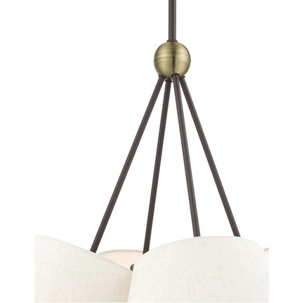 Four Light Dimmable Chandelier With Shades HomeRoots