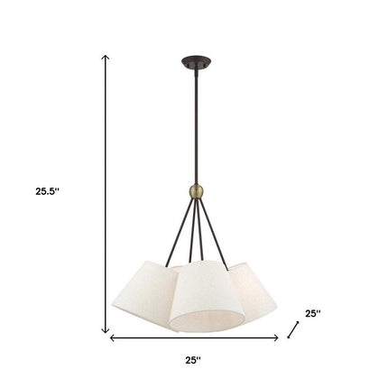 Four Light Dimmable Chandelier With Shades HomeRoots
