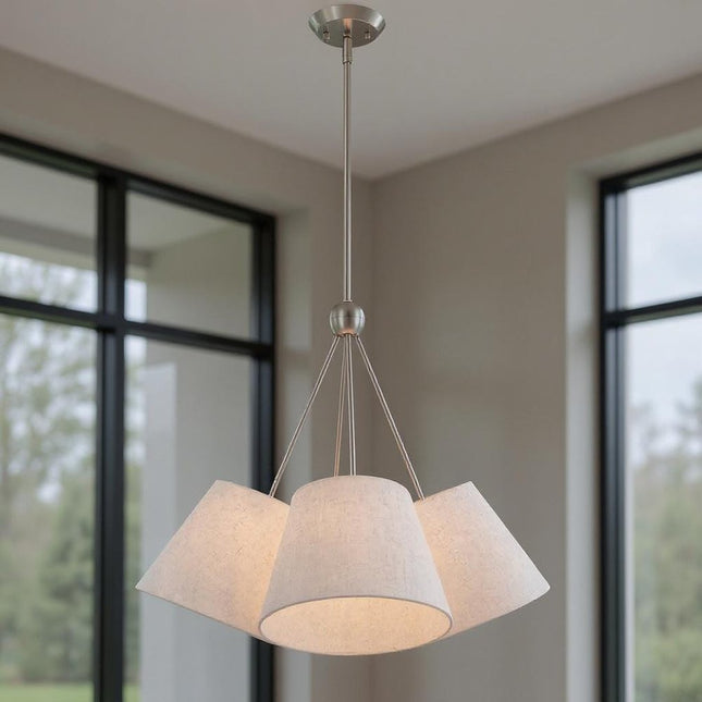 Four Light Dimmable Chandelier With Shades HomeRoots