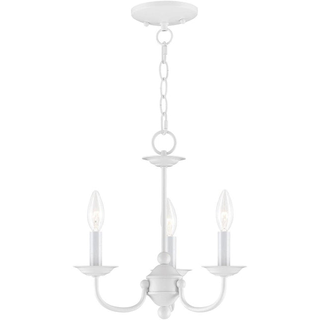 White Three Light Dimmable Chandelier With Shades HomeRoots
