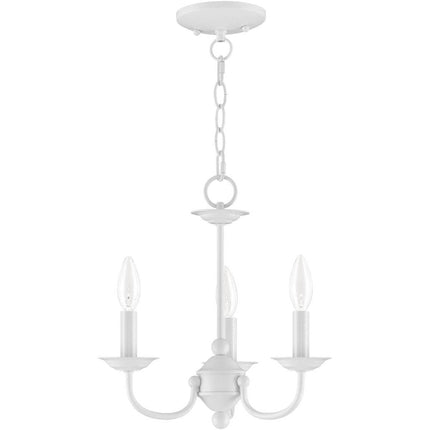 White Three Light Dimmable Chandelier With Shades HomeRoots