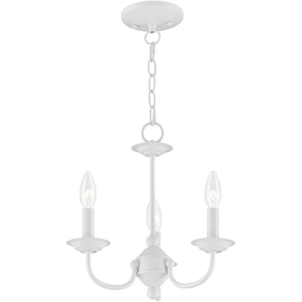 White Three Light Dimmable Chandelier With Shades HomeRoots