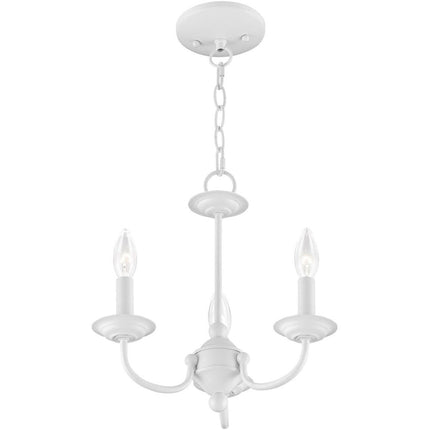 White Three Light Dimmable Chandelier With Shades HomeRoots