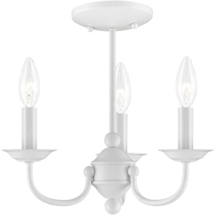 White Three Light Dimmable Chandelier With Shades HomeRoots