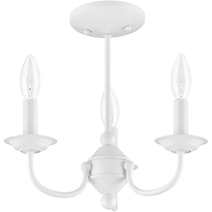 White Three Light Dimmable Chandelier With Shades HomeRoots