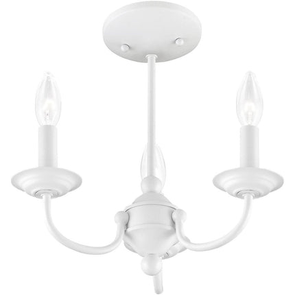 White Three Light Dimmable Chandelier With Shades HomeRoots