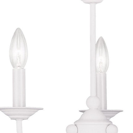 White Three Light Metal Dimmable Chandelier With Shades