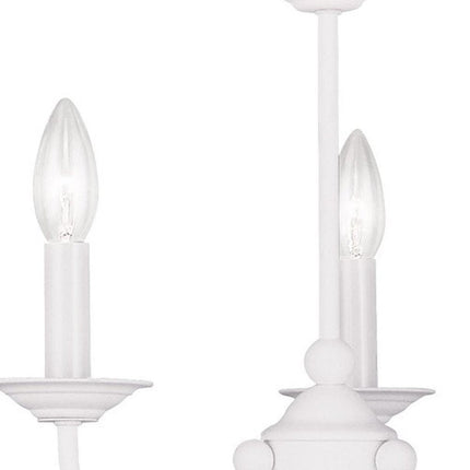 White Three Light Dimmable Chandelier With Shades HomeRoots