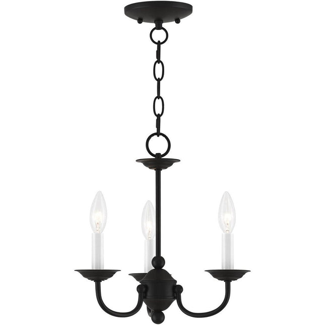 Black Three Light Dimmable Chandelier With Shades HomeRoots