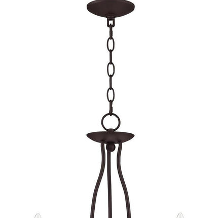 Bronze Five Light Metal Dimmable Chandelier With Shades