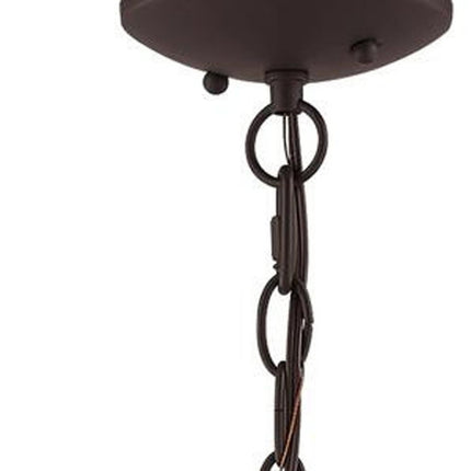 Bronze Three Light Metal Dimmable Chandelier With Shades