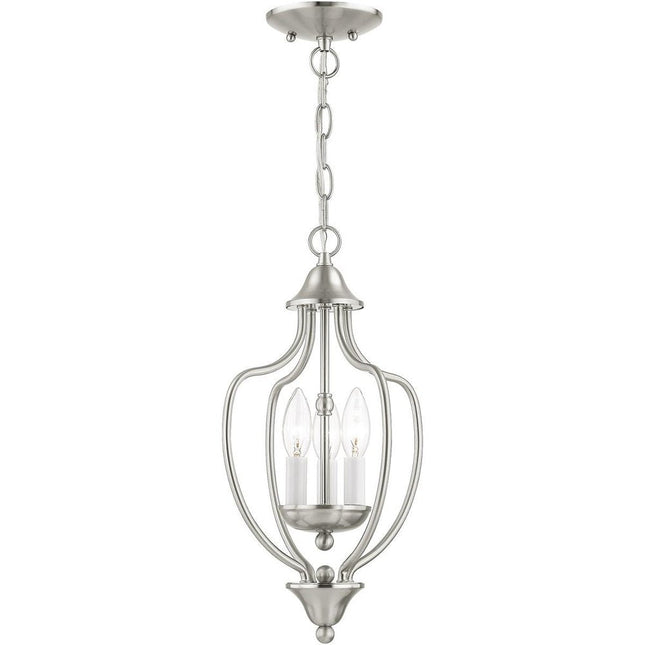 Three Light Dimmable Chandelier With Shades HomeRoots