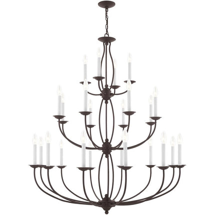 Bronze Multi Light Metal Dimmable Chandelier With Shades