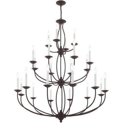 Bronze Multi Light Metal Dimmable Chandelier With Shades