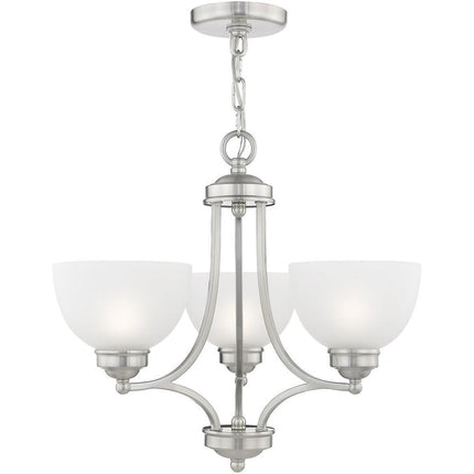Three Light Dimmable Chandelier With Shades HomeRoots
