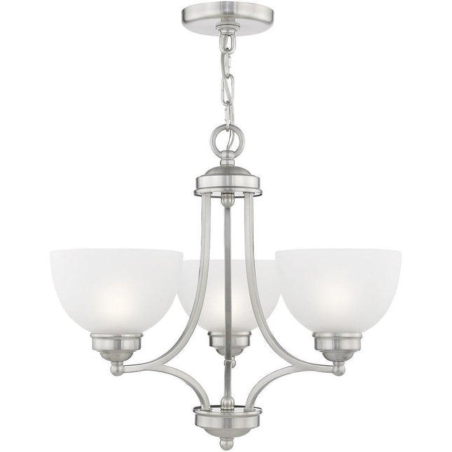 Three Light Dimmable Chandelier With Shades HomeRoots